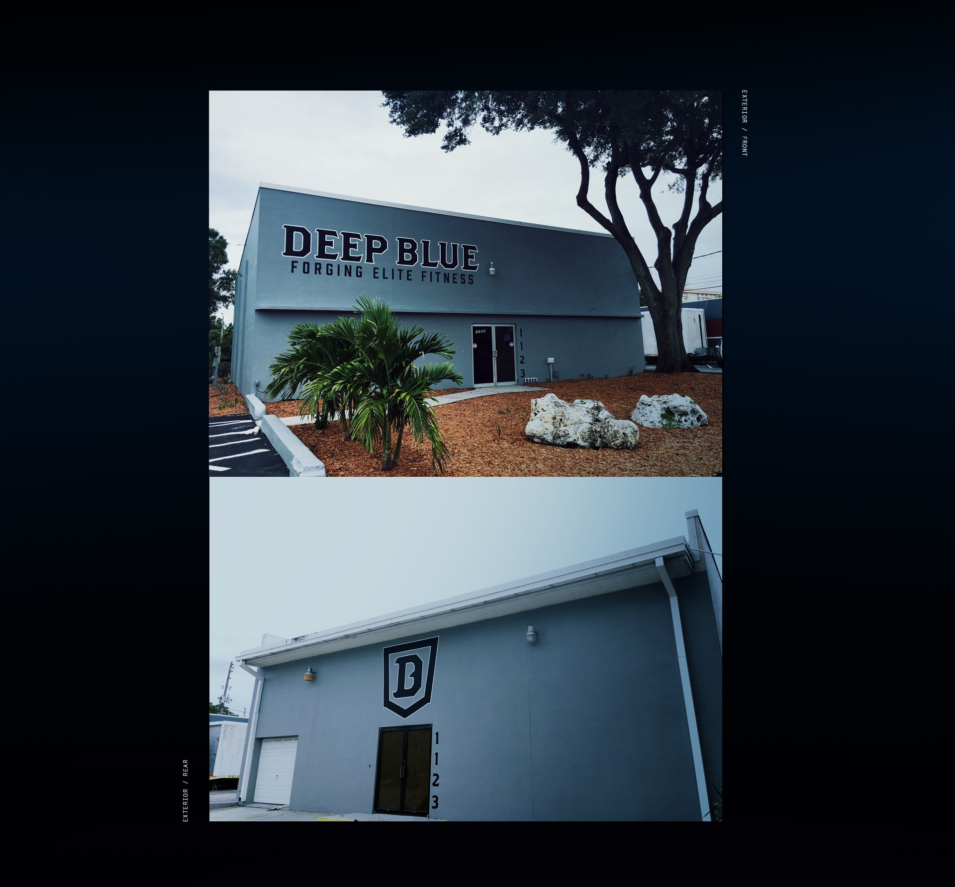 deep blue fitness exterior sign